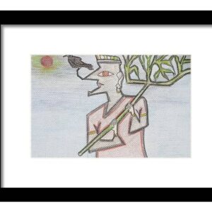 A man & Crow in Desert